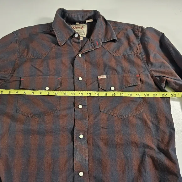 rafter c pro flex Pearl Snap Medium M Western Rodeo Long Sleeve Checkered - Picture 6 of 7